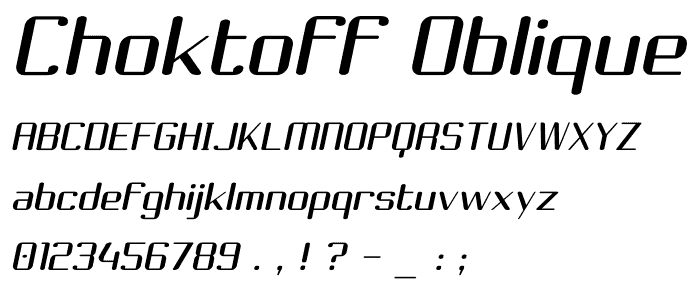 Choktoff Oblique font